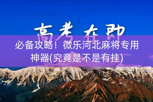 必备攻略！微乐河北麻将专用神器(究竟是不是有挂)