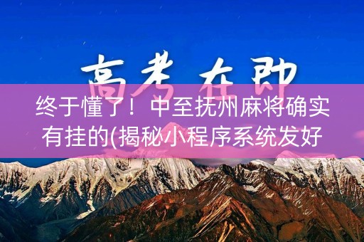 终于懂了！中至抚州麻将确实有挂的(揭秘小程序系统发好牌)