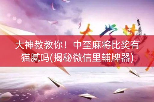 大神教教你！中至麻将比奖有猫腻吗(揭秘微信里辅牌器)