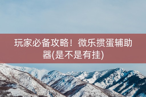 玩家必备攻略！微乐掼蛋辅助器(是不是有挂)