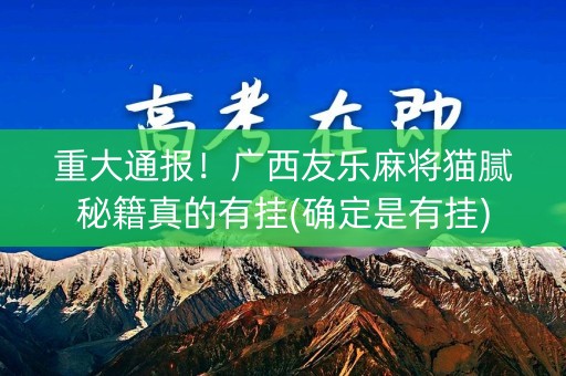 重大通报！广西友乐麻将猫腻秘籍真的有挂(确定是有挂)
