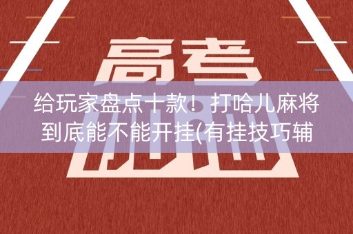 给玩家盘点十款！打哈儿麻将到底能不能开挂(有挂技巧辅助器)