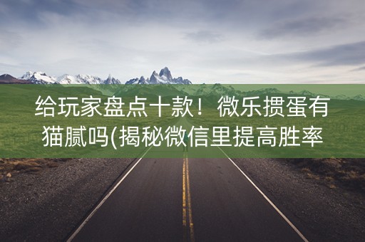 给玩家盘点十款！微乐掼蛋有猫腻吗(揭秘微信里提高胜率)