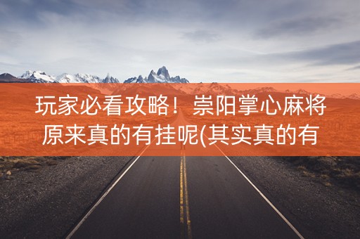 玩家必看攻略！崇阳掌心麻将原来真的有挂呢(其实真的有挂)