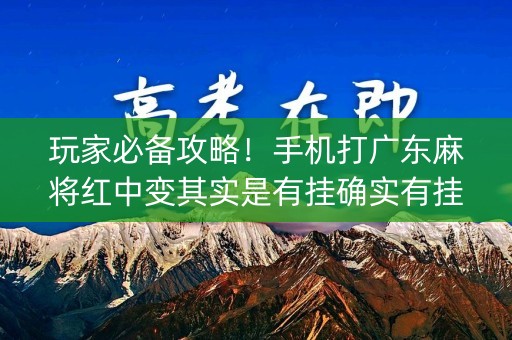 玩家必备攻略！手机打广东麻将红中变其实是有挂确实有挂(确实有挂)