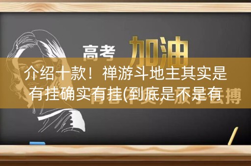 介绍十款！禅游斗地主其实是有挂确实有挂(到底是不是有挂)