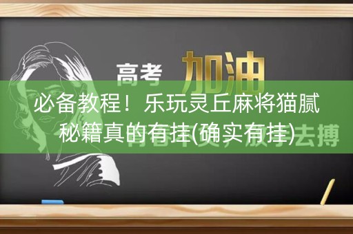 必备教程！乐玩灵丘麻将猫腻秘籍真的有挂(确实有挂)