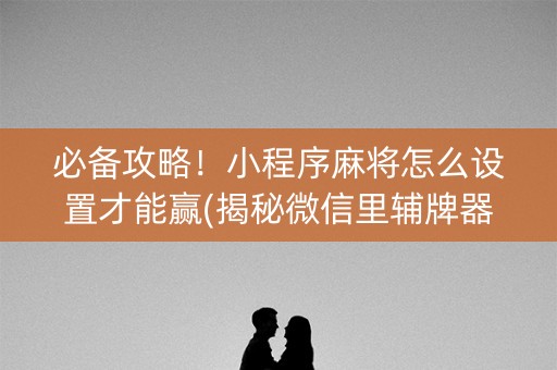 必备攻略！小程序麻将怎么设置才能赢(揭秘微信里辅牌器)