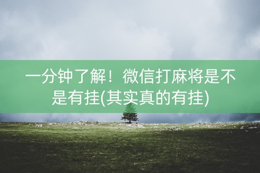 一分钟了解！微信打麻将是不是有挂(其实真的有挂)