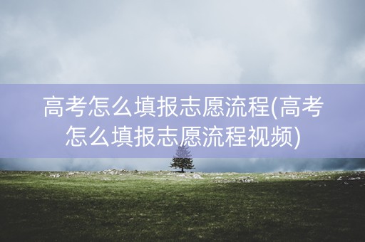 高考怎么填报志愿流程(高考怎么填报志愿流程视频)