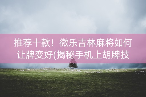 推荐十款！微乐吉林麻将如何让牌变好(揭秘手机上胡牌技巧)