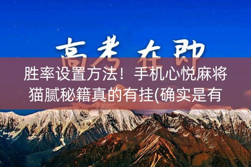胜率设置方法！手机心悦麻将猫腻秘籍真的有挂(确实是有挂)