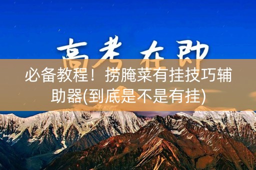 必备教程！捞腌菜有挂技巧辅助器(到底是不是有挂)