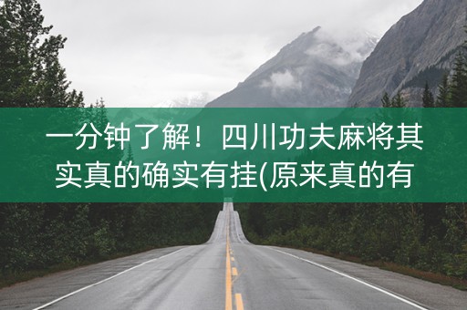 一分钟了解！四川功夫麻将其实真的确实有挂(原来真的有挂)