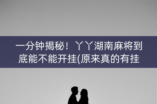 一分钟揭秘！丫丫湖南麻将到底能不能开挂(原来真的有挂)