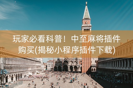玩家必看科普！中至麻将插件购买(揭秘小程序插件下载)