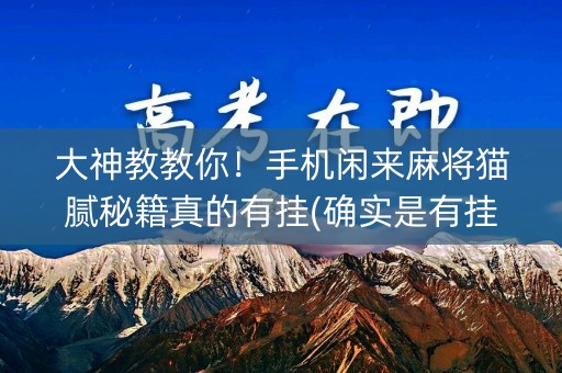 大神教教你！手机闲来麻将猫腻秘籍真的有挂(确实是有挂)