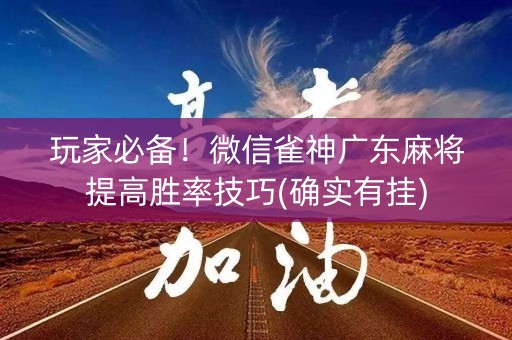 玩家必备！微信雀神广东麻将提高胜率技巧(确实有挂)