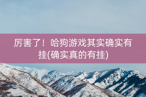 厉害了！哈狗游戏其实确实有挂(确实真的有挂)