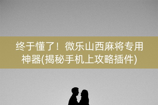 终于懂了！微乐山西麻将专用神器(揭秘手机上攻略插件)