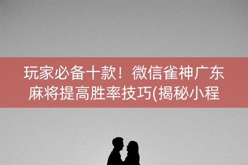 玩家必备十款！微信雀神广东麻将提高胜率技巧(揭秘小程序辅牌器)