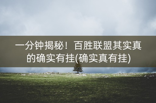 一分钟揭秘！百胜联盟其实真的确实有挂(确实真有挂)