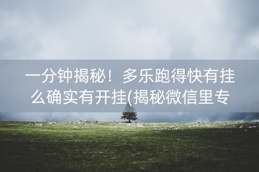 一分钟揭秘！多乐跑得快有挂么确实有开挂(揭秘微信里专用神器)