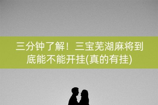三分钟了解！三宝芜湖麻将到底能不能开挂(真的有挂)