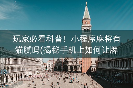 玩家必看科普！小程序麻将有猫腻吗(揭秘手机上如何让牌变好)