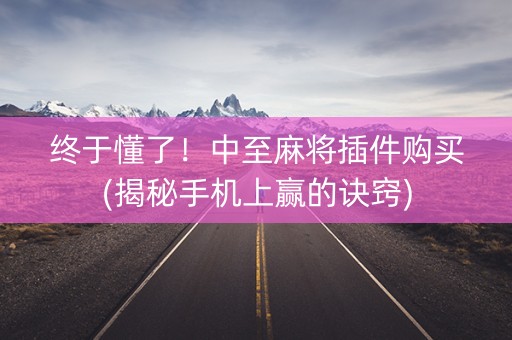 终于懂了！中至麻将插件购买(揭秘手机上赢的诀窍)