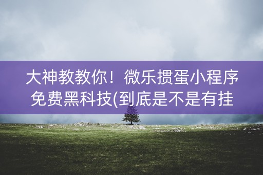 大神教教你！微乐掼蛋小程序免费黑科技(到底是不是有挂)