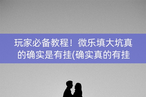 玩家必备教程！微乐填大坑真的确实是有挂(确实真的有挂)