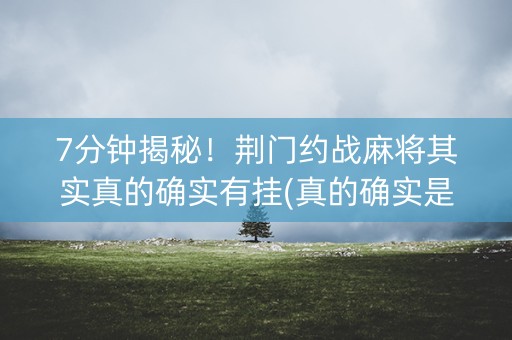 7分钟揭秘！荆门约战麻将其实真的确实有挂(真的确实是有挂)