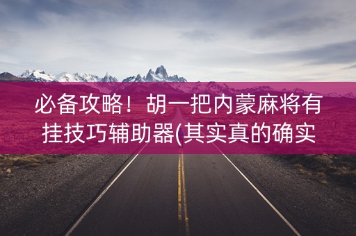 必备攻略！胡一把内蒙麻将有挂技巧辅助器(其实真的确实有挂)