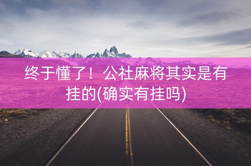 终于懂了！公社麻将其实是有挂的(确实有挂吗)
