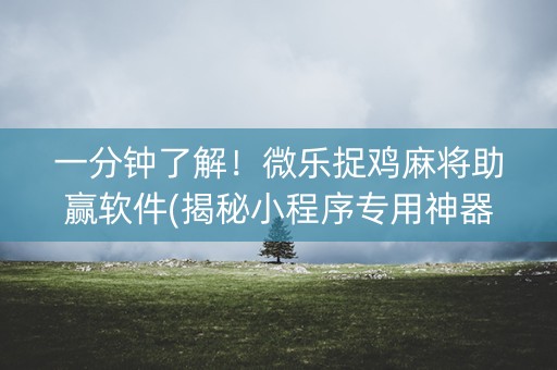 一分钟了解！微乐捉鸡麻将助赢软件(揭秘小程序专用神器)
