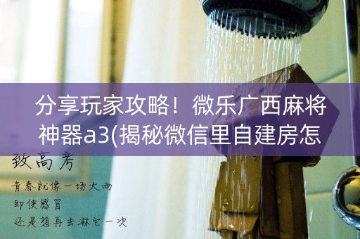 分享玩家攻略！微乐广西麻将神器a3(揭秘微信里自建房怎么赢)