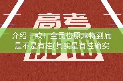 介绍十款！全民松原麻将到底是不是有挂(其实是有挂确实有挂)