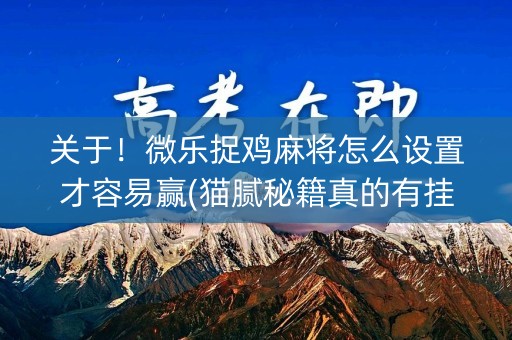 关于！微乐捉鸡麻将怎么设置才容易赢(猫腻秘籍真的有挂)