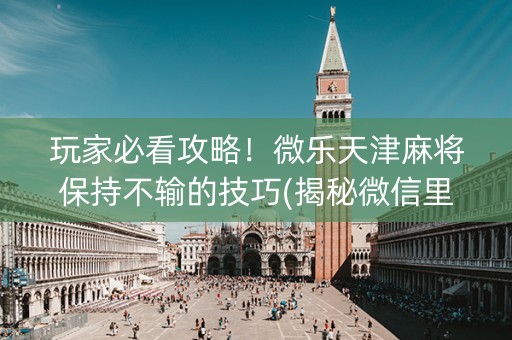 玩家必看攻略！微乐天津麻将保持不输的技巧(揭秘微信里辅牌器)