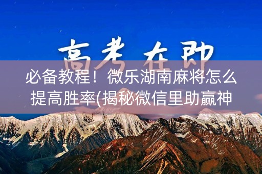 必备教程！微乐湖南麻将怎么提高胜率(揭秘微信里助赢神器购买)