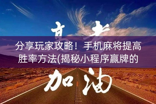 分享玩家攻略！手机麻将提高胜率方法(揭秘小程序赢牌的技巧)