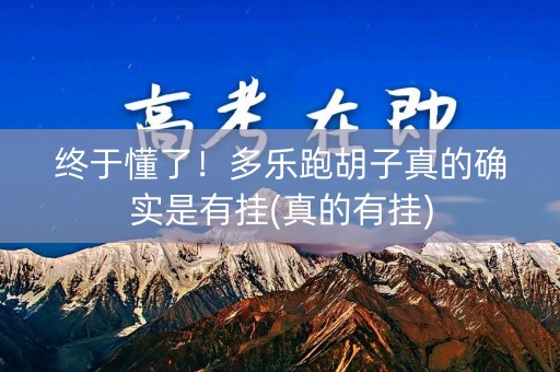 终于懂了！多乐跑胡子真的确实是有挂(真的有挂)