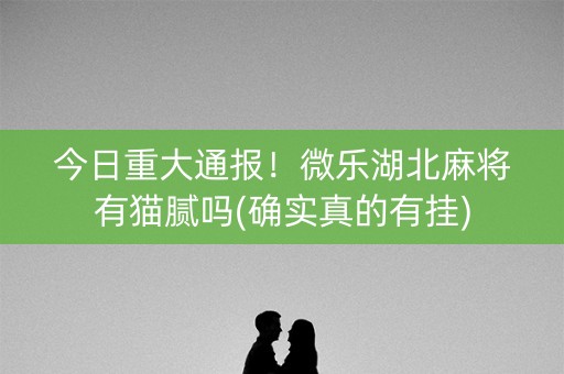 今日重大通报！微乐湖北麻将有猫腻吗(确实真的有挂)