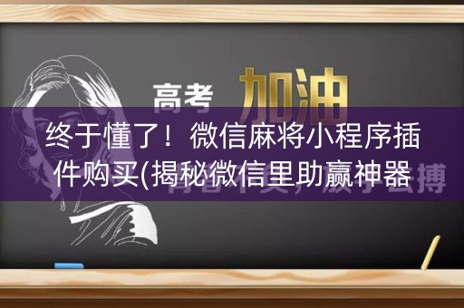 终于懂了！微信麻将小程序插件购买(揭秘微信里助赢神器)