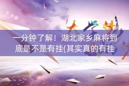 一分钟了解！湖北家乡麻将到底是不是有挂(其实真的有挂)