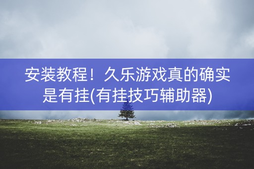 安装教程！久乐游戏真的确实是有挂(有挂技巧辅助器)