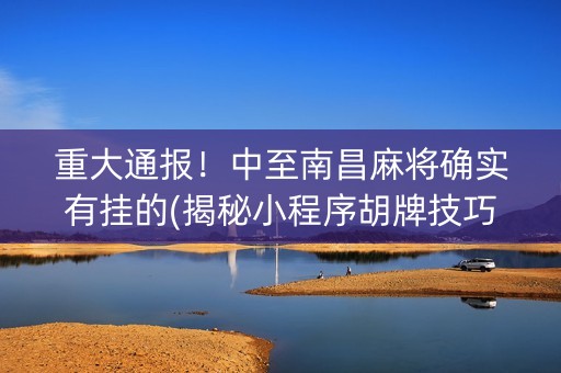 重大通报！中至南昌麻将确实有挂的(揭秘小程序胡牌技巧)