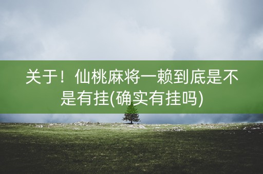 关于！仙桃麻将一赖到底是不是有挂(确实有挂吗)