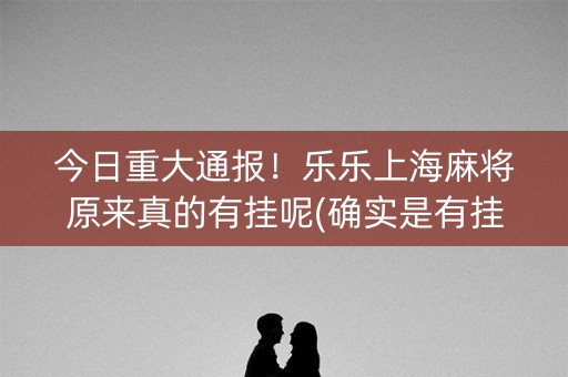 今日重大通报！乐乐上海麻将原来真的有挂呢(确实是有挂的)